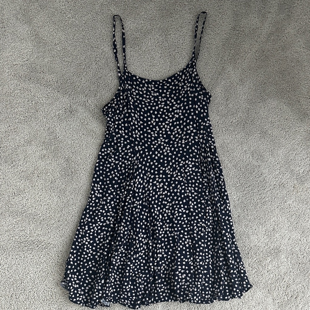 GAP Dark Blue Mini Dress with White Floral Print Medium